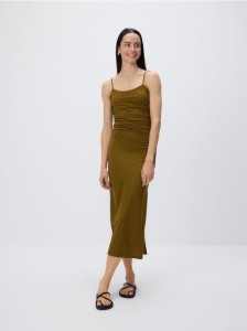 Sukienka maxi z drapowaniem - zielony