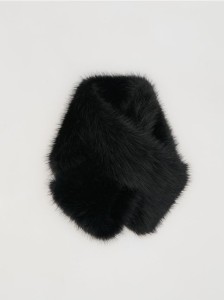 Szalik ze sztucznego futra - czarny