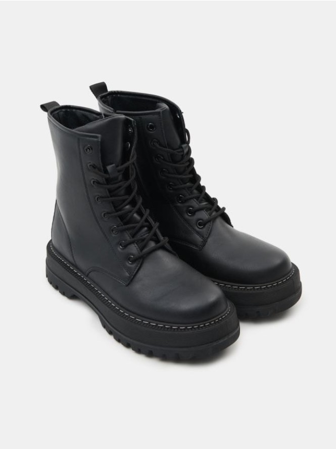 Botki sznurowane - czarny