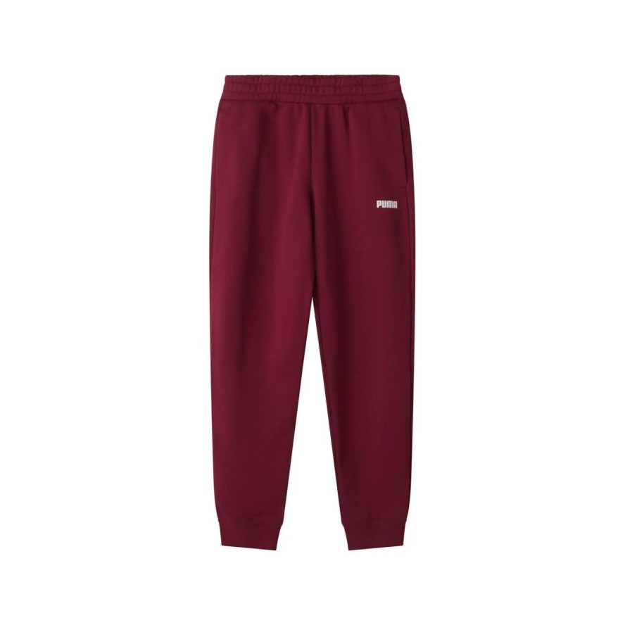 Spodnie dresowe damskie Puma ESS LOGO FL CL bordowe 68833322 r XL