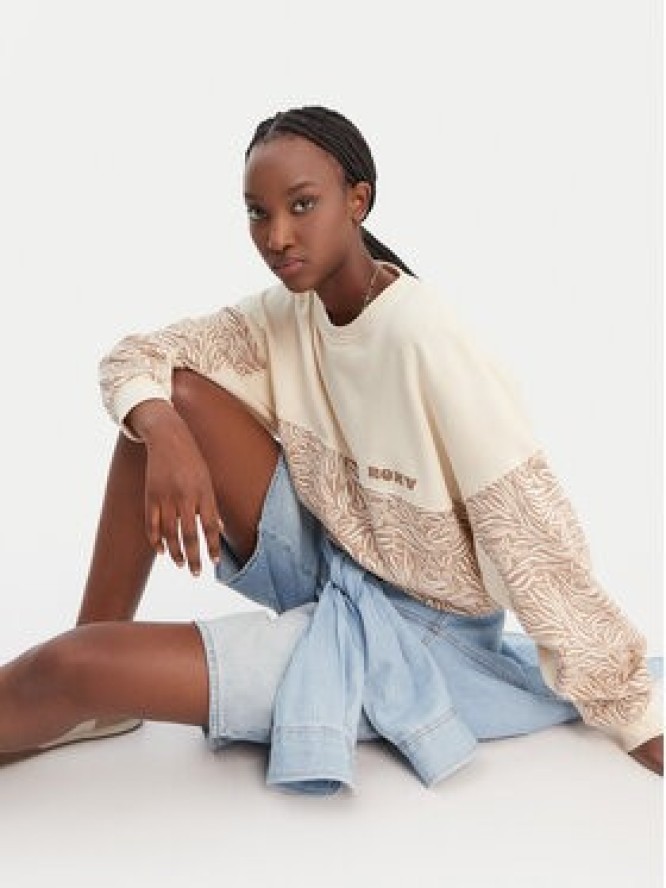 Roxy Bluza ERJFT05040 Beżowy Relaxed Fit
