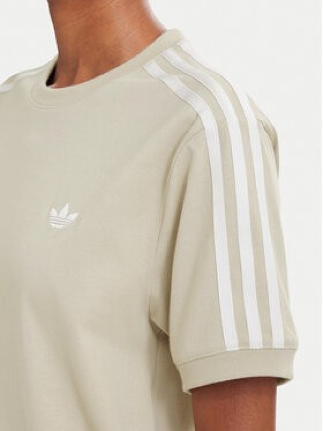 adidas T-Shirt Pleated 3S LG4315 Beżowy Regular Fit