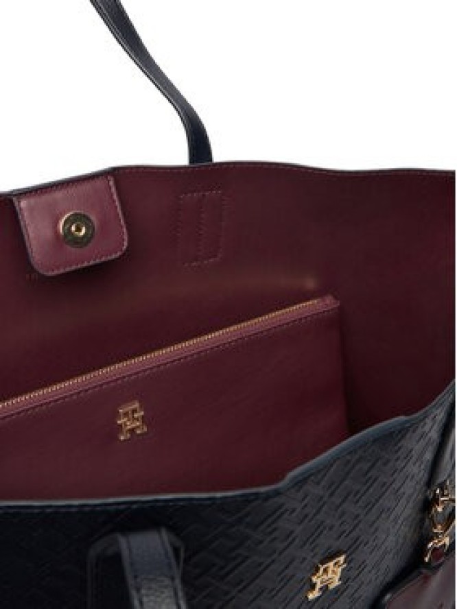 Tommy Hilfiger Torebka Th Icon Tote Mono AW0AW18174 Granatowy
