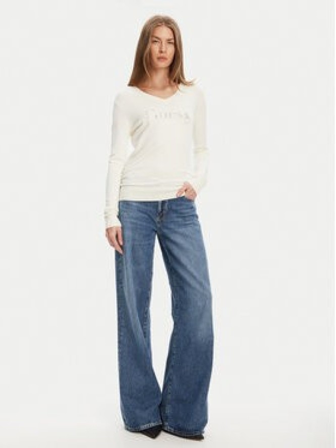 Guess Sweter W5YR24 Z2NQ2 Écru Regular Fit