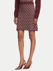 Guess Spódnica mini W5BD81 Z3JD2 Bordowy Slim Fit