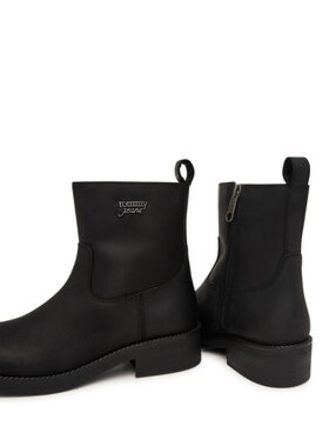 Tommy Jeans Botki Tjw Soft Sole Chelsea Boots Lth EN0EN03080 Czarny
