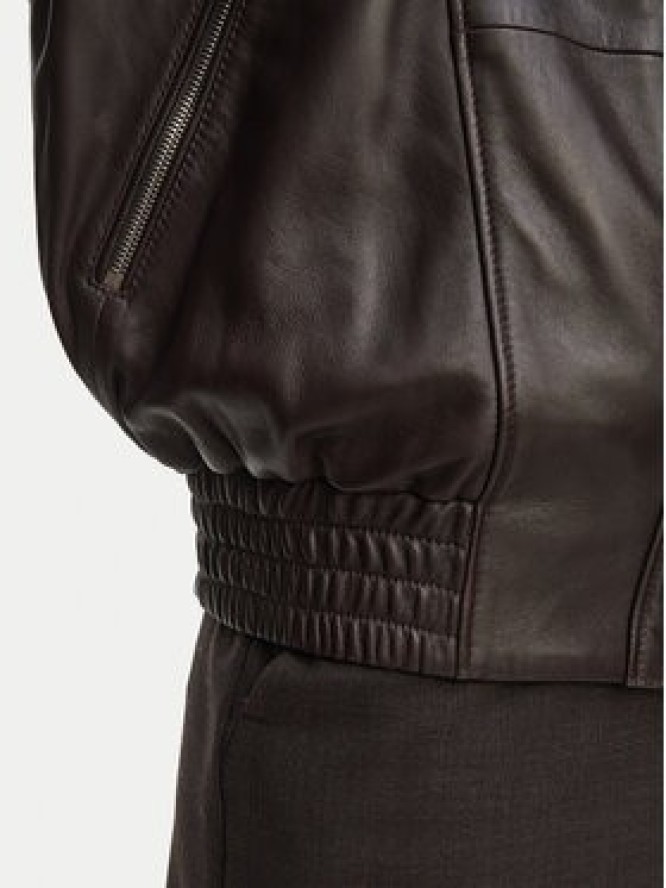 BOSS Kurtka skórzana Savani 50567628 Brązowy ciemny Regular Fit