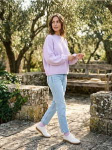 Jeansy straight mid waist - niebieski