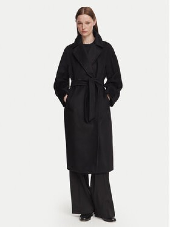 Weekend Max Mara Płaszcz wełniany Resina 2625016021 Czarny Regular Fit