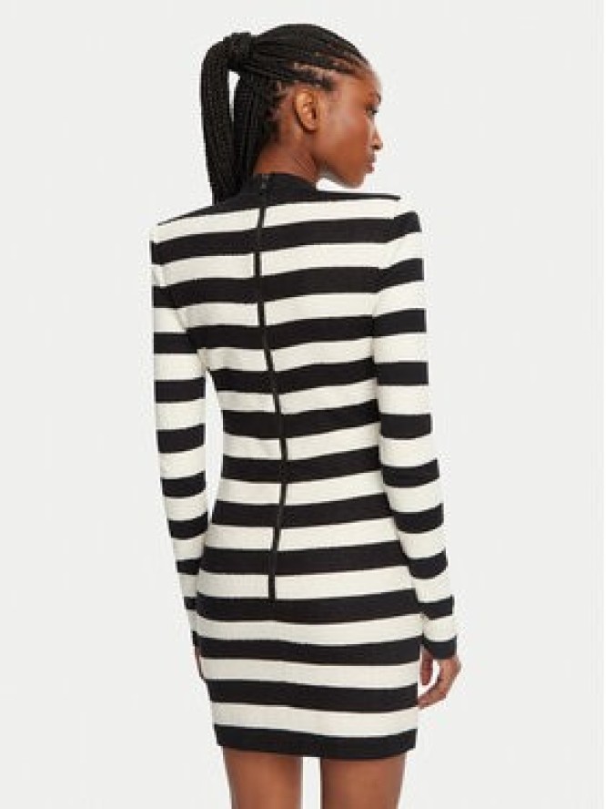 Balmain Sukienka dzianinowa DF1R9193JI70 Czarny Regular Fit