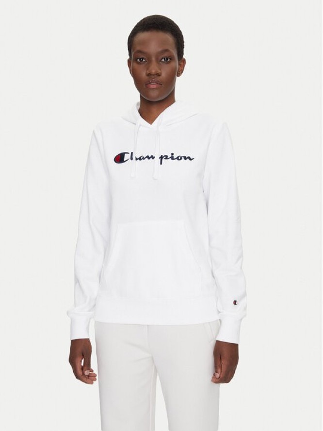 Champion Bluza Slim Big Logo 118097 Biały Regular Fit