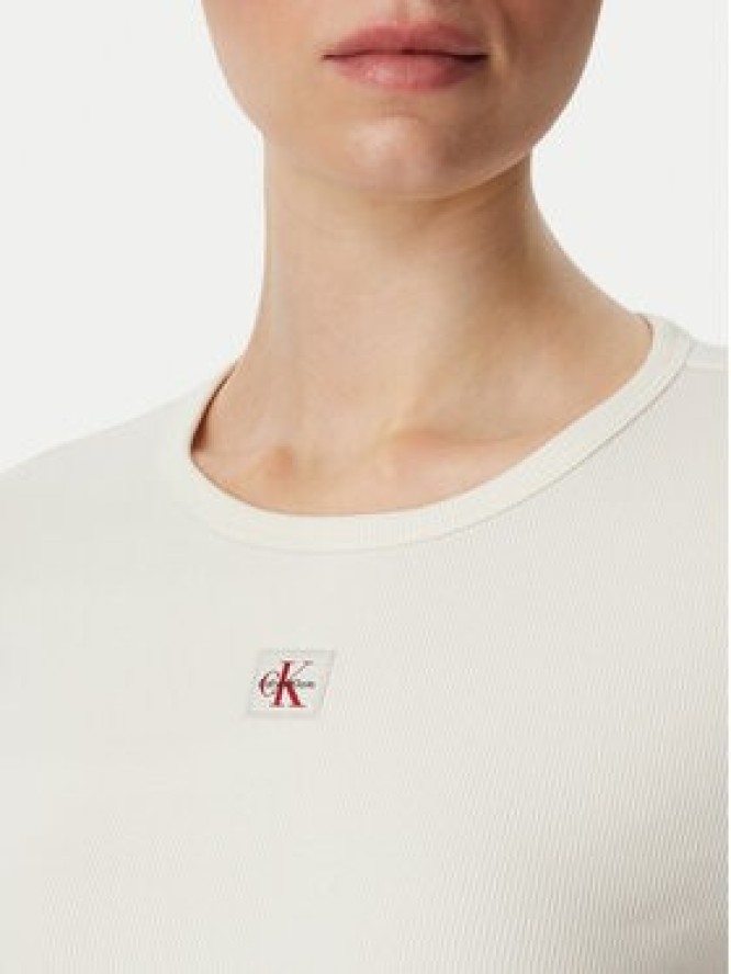 Calvin Klein Jeans Bluzka LV047H259G Kremowy Regular Fit
