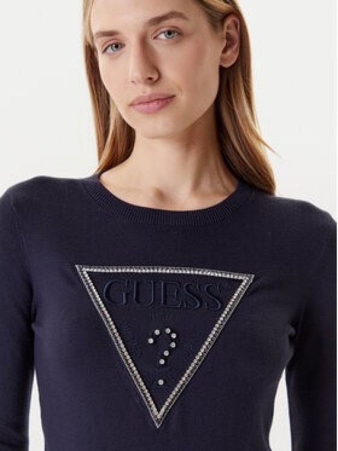 Guess Sweter W5YR23 Z2NQ2 Granatowy Regular Fit