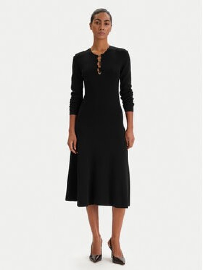 KARL LAGERFELD Sukienka dzianinowa B1W13003 Czarny Regular Fit