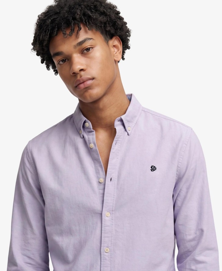 superdry Koszula Preppy Oxford z długim rękawem z bawełny organicznej