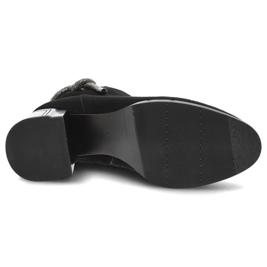 Czarne Botki S.Barski Eleganckie Ocieplane Obuwie Damskie