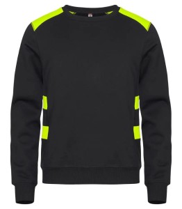 clique Ambition Roundneck bluza unisex zwiększona widoczność – Visib Yellow