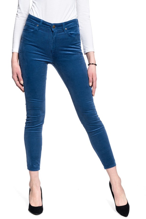 SPODNIE DAMSKIE SZTRUKSOWE LEE SCARLETT HIGH ESTATE BLUE L626QG17 112114322