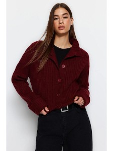 trendyol Kardigan w kolorze bordowym rozmiar: S