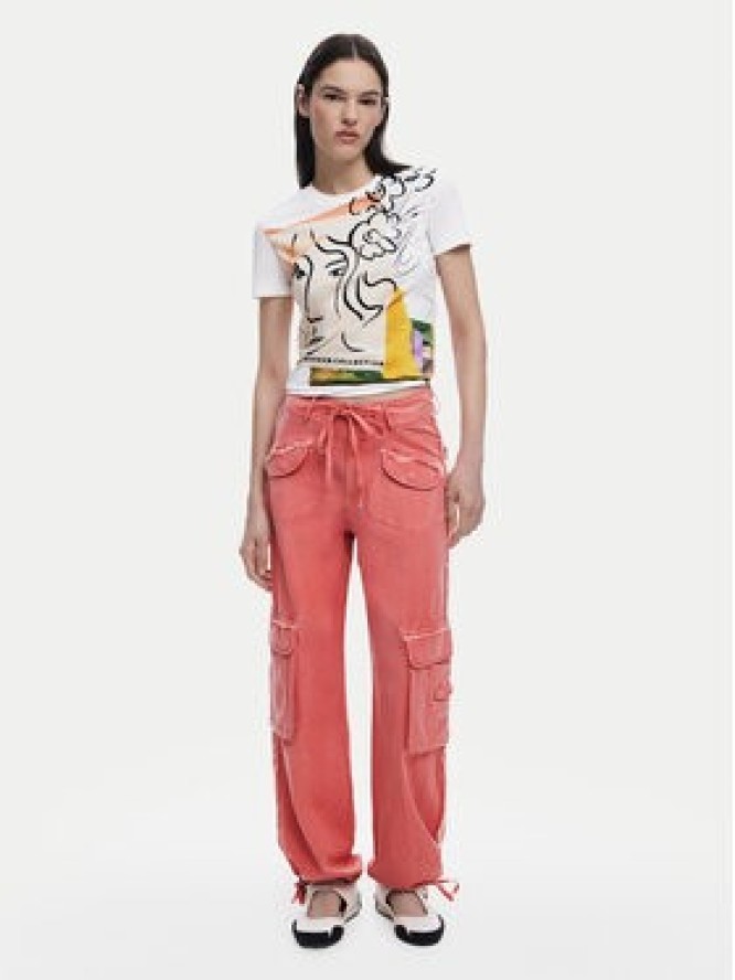 Desigual T-Shirt Collection 25SWTKAC Biały Regular Fit