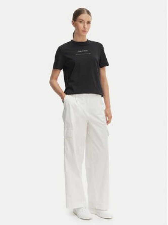 Calvin Klein Jeans Spodnie cargo LV047F623G Écru Relaxed Fit