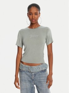 Juicy Couture T-Shirt Sheer JCWCT225301 Zielony Slim Fit