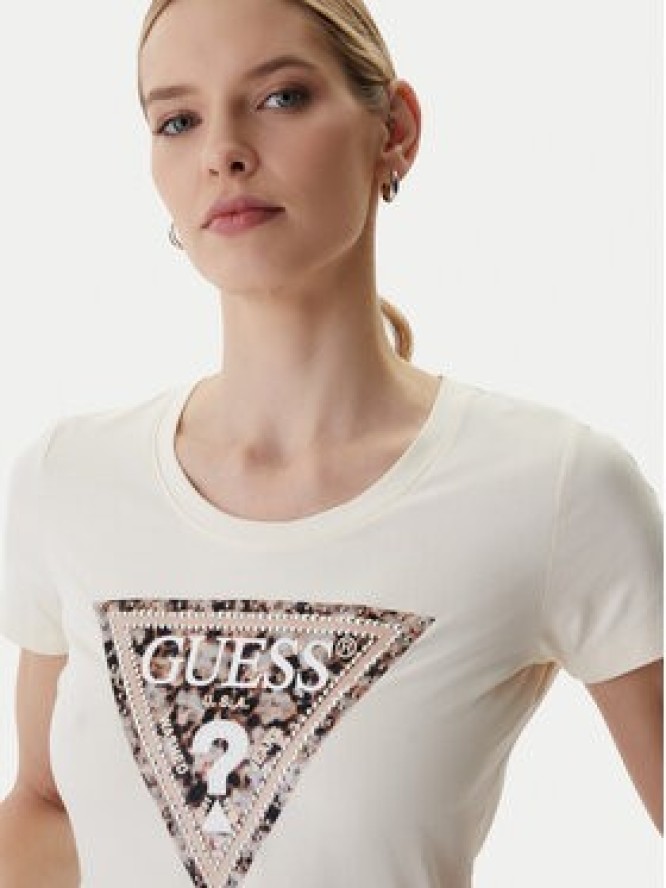 Guess T-Shirt W6RI32 J1314 Écru Regular Fit