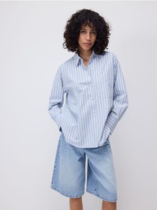 Koszula w paski - jasnoniebieski