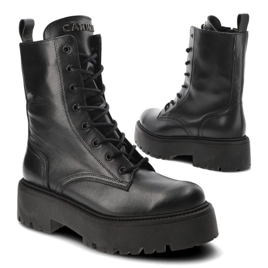 Czarne Botki Carinii Modne Obuwie Damskie