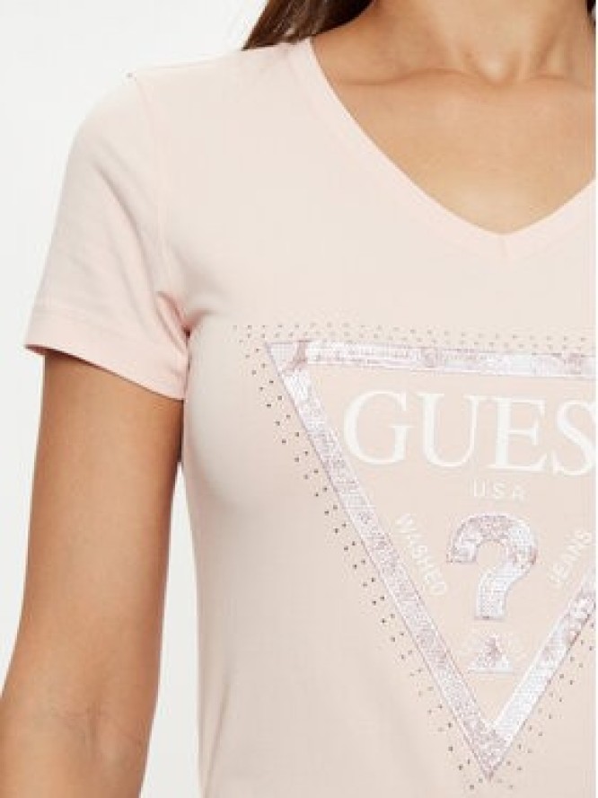Guess T-Shirt W5RI21 J1314 Beżowy Regular Fit