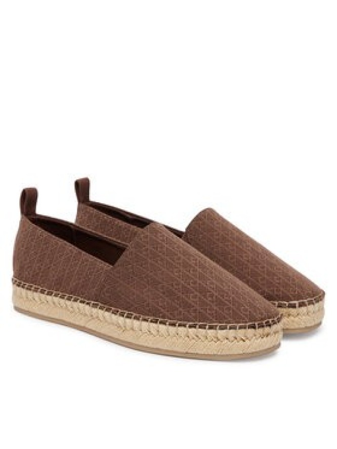 Calvin Klein Espadryle Oblique Espadrille Aop HW0HW02933 Brązowy