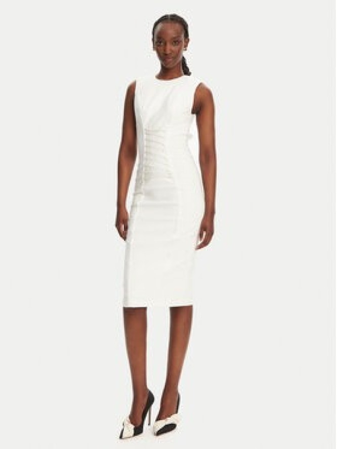 Elisabetta Franchi Sukienka koktajlowa AB76252E2 360 Biały Slim Fit