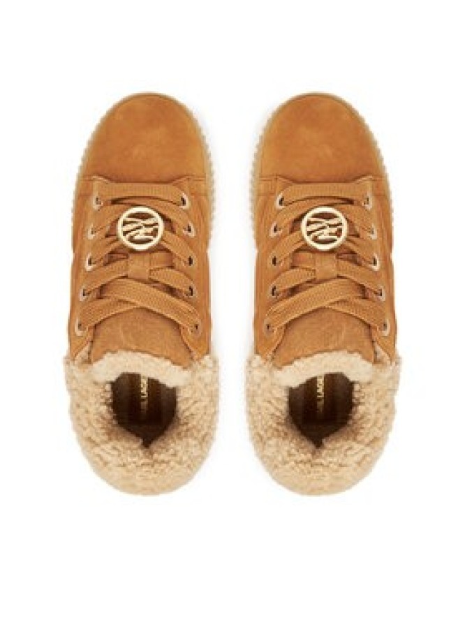 KARL LAGERFELD Sneakersy Kreeper Lo KL42312 Brązowy