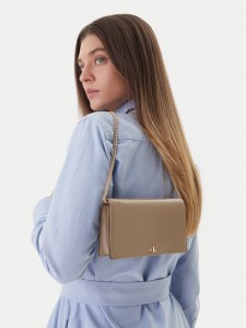 Calvin Klein Torebka Ck Wallet On Chain LV04F3319G Beżowy