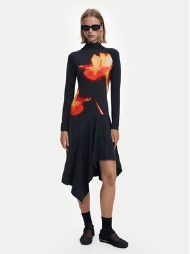 Desigual Sukienka codzienna Mila 25WWVK40 Czarny Slim Fit