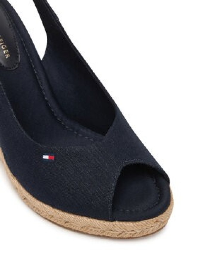 Tommy Hilfiger Espadryle Flag High Wedge Espad Slingback FW0FW09343 Granatowy