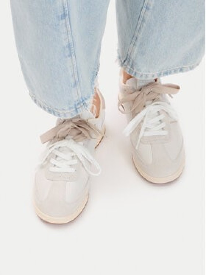 Tommy Jeans Sneakersy Tjw Low Profile Runner Lthr Mix EN0EN03001 Écru