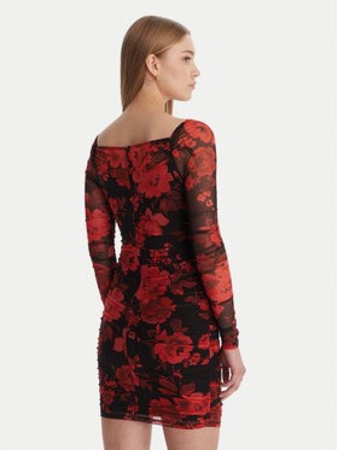 Guess Sukienka koktajlowa W6RK0A KBAH2 Czerwony Slim Fit