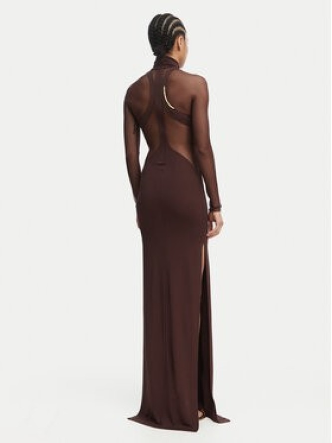 Elisabetta Franchi Sukienka wieczorowa AB-R22-62E2-V600 Brązowy Slim Fit