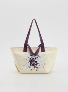 Płócienna torebka shopper - złamana biel