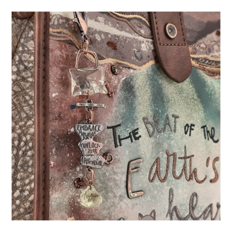 Brązowa Torebka Anekke Elegancka Duża Shoperka Damska