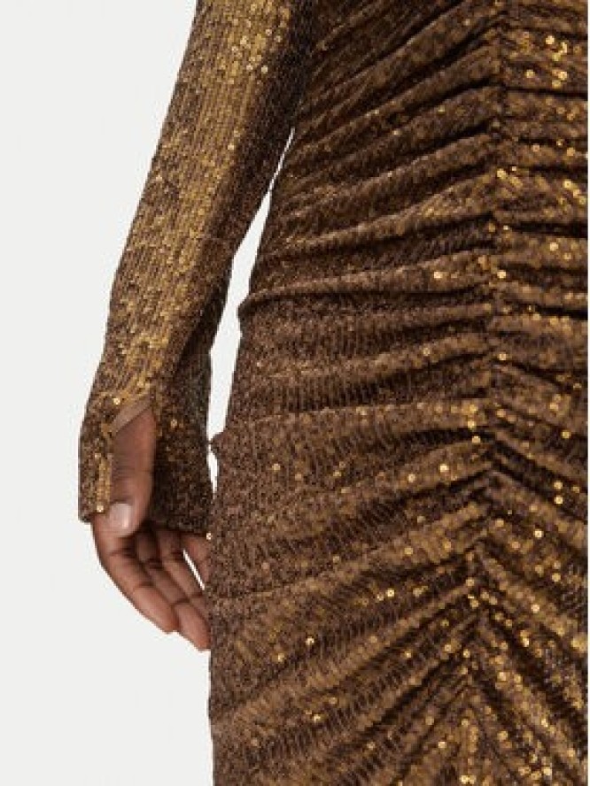 NORMA KAMALI Sukienka wieczorowa ST4243SQE38151 Złoty Slim Fit