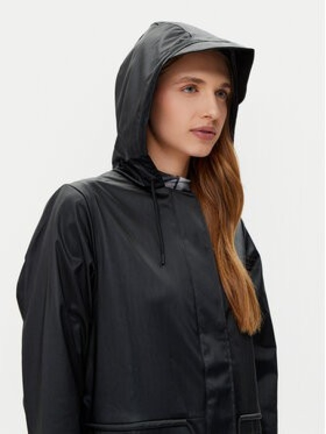 Rains Kurtka przeciwdeszczowa String W 18550 Czarny Regular Fit