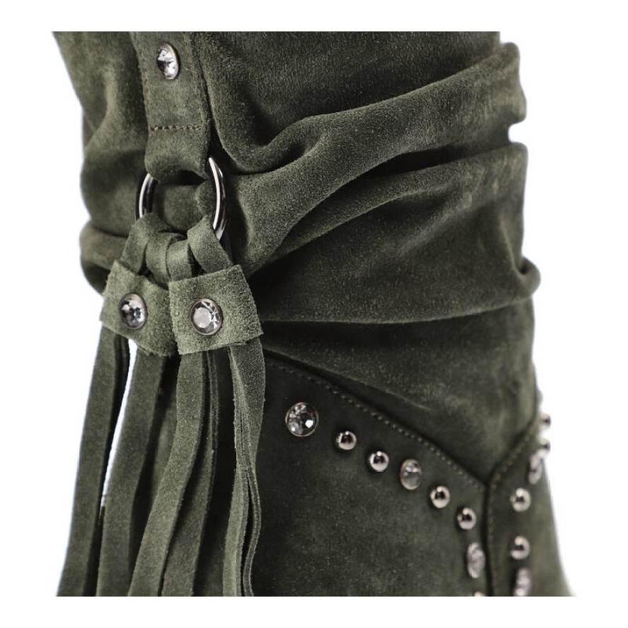 Zielone Botki Alma En Pena Modne Kowbojki Damskie