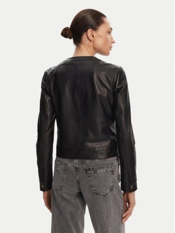 Serge Pariente Kurtka skórzana Marion Czarny Slim Fit