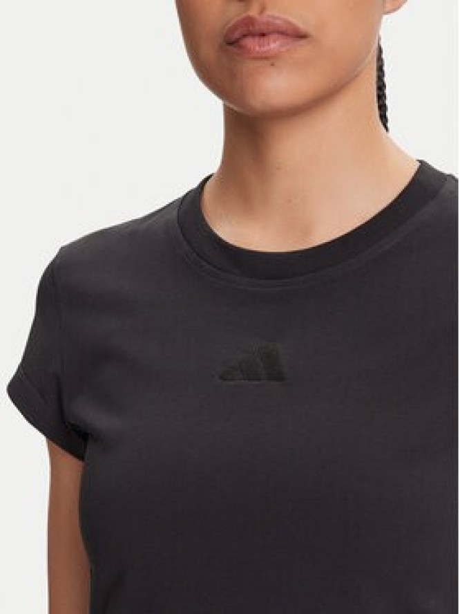 adidas T-Shirt Animal Print 3-Stripes JM1850 Czarny Slim Fit