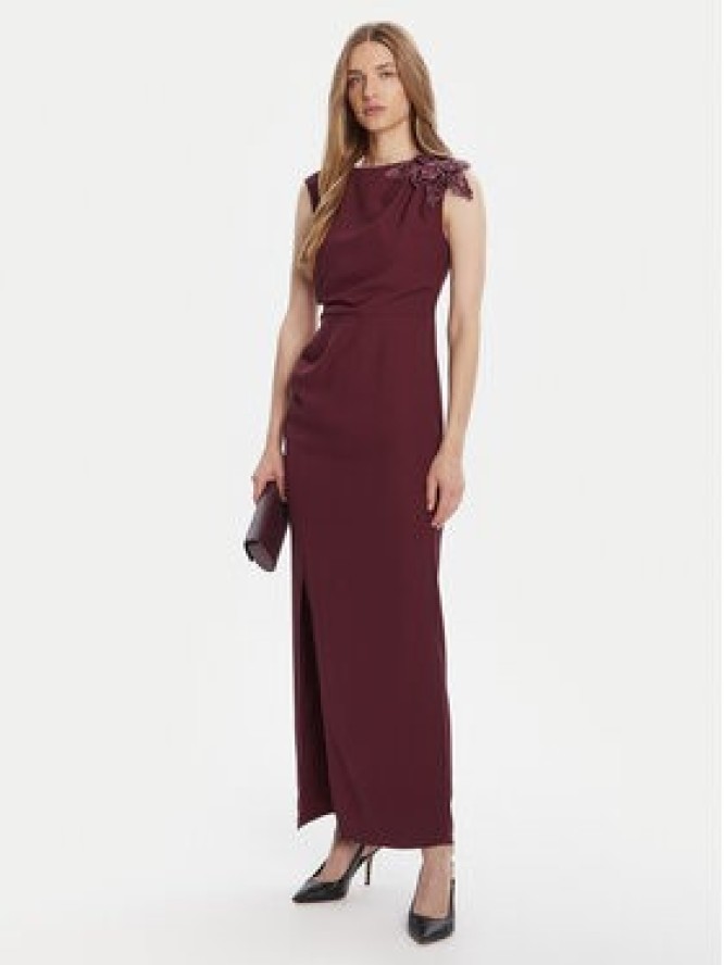 Rinascimento Sukienka wieczorowa CFC0020094002 Bordowy Slim Fit