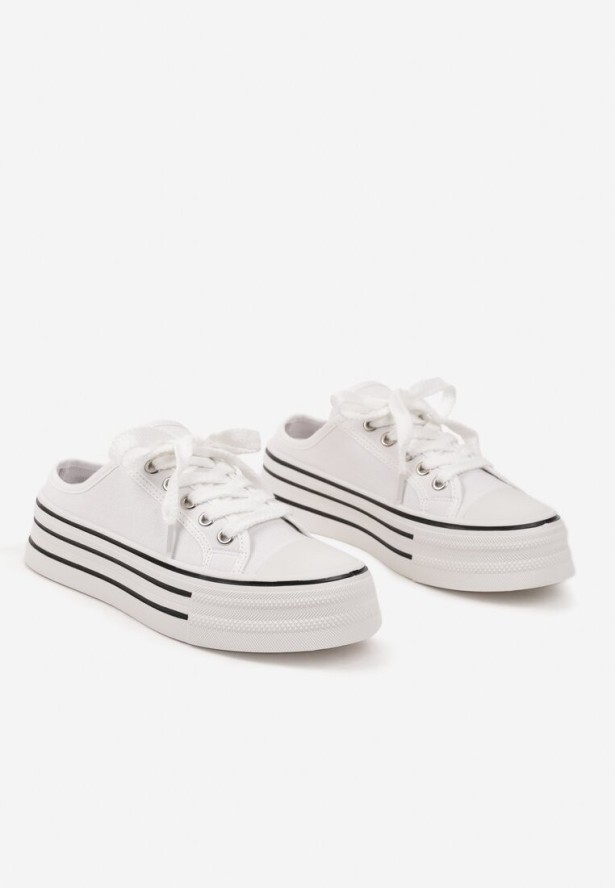 Białe Trampki przed Kostkę na Platformie Jalirna