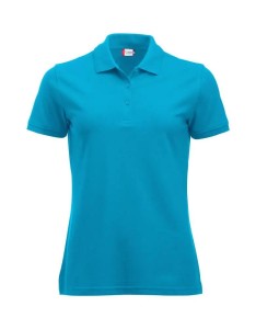 clique Polo Manhattan Women turkusowy z paskami jacquard