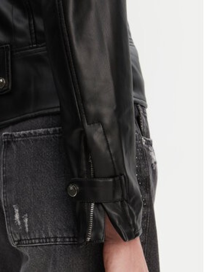 Rinascimento Kurtka z imitacji skóry CFC0119619003 Czarny Regular Fit